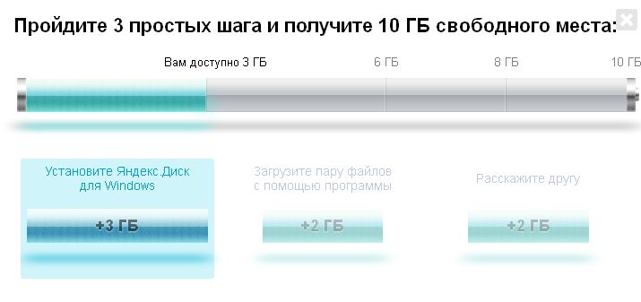 Яндекс диск как способ хранения данных. О том как увеличить объём Яндекс диска до 10 гигобайт.